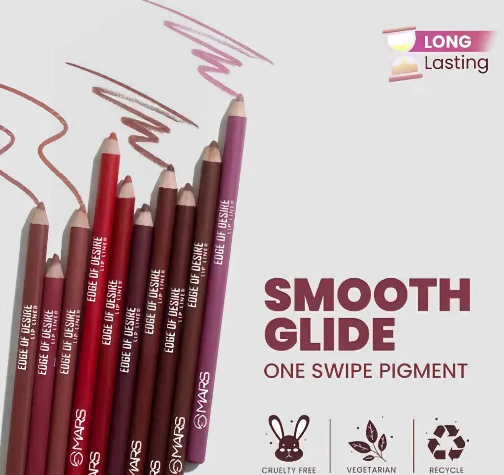 MARS Matte Lip Liner - One Swipe Smooth Application - Long Lasting & Travel Friendly Lip Pencil - 1.4gm - Deep Dawn - Single Piece - Image 3