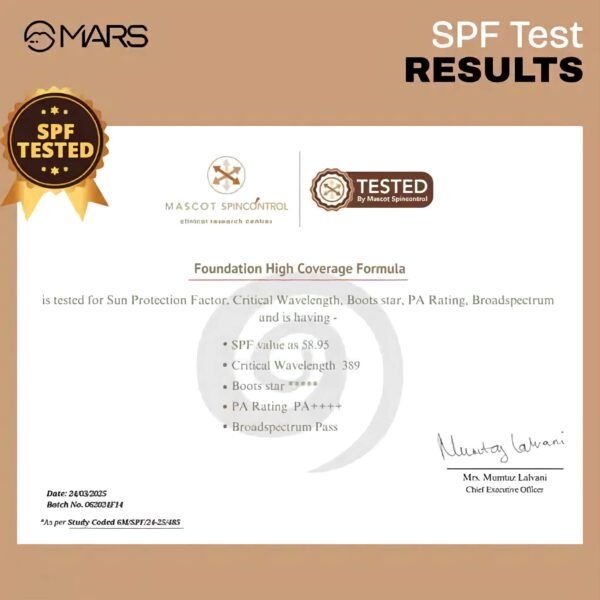 MARS SPF50 PA++++ High Coverage Liquid Foundation - Blemish Free & Blendable Foundation for Makeup - 40ml - Shade-02 - Image 2
