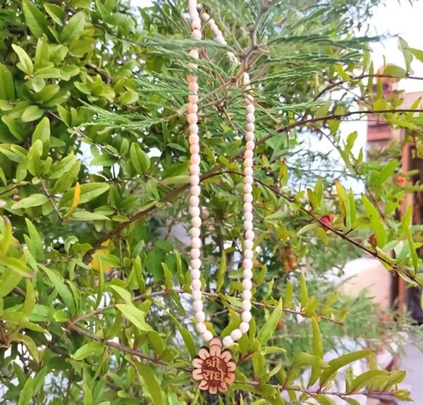 Shri Radhe Flower Shape Tulsi Mala - Tulsi Mala - Shri Radhekrishna Tulsi Mala - Shri Radheshyam Tulsi Mala 10 cm - Image 3