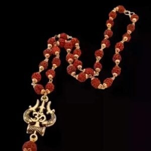 Shiv Rudraksha Mala - Rudraksha Mala - "শিব রুদ্রাক্ষ মালা" -  With Trishul & Damroo - "शिव रुद्राक्ष माला"