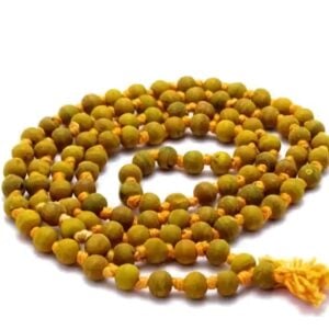 Haldi Mala - "হলদি মালা" - Wood Chain Jap Mala 108+1 Beads - "हल्दी माला - Chanting Jap Mala