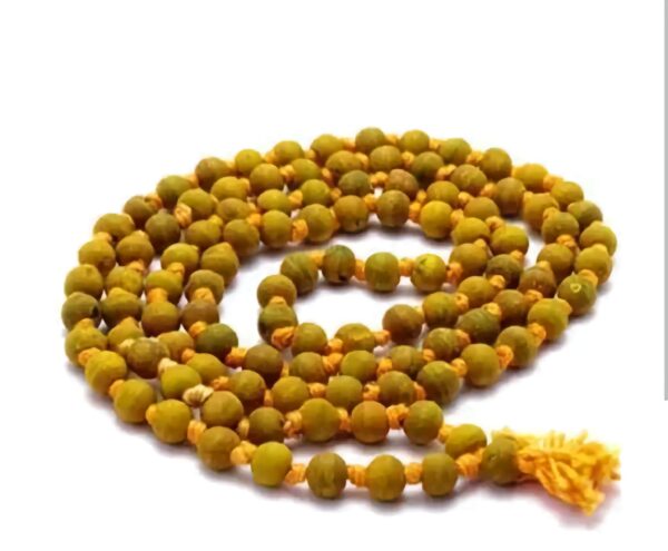 Haldi Mala - "হলদি মালা" - Wood Chain Jap Mala 108+1 Beads - "हल्दी माला - Chanting Jap Mala