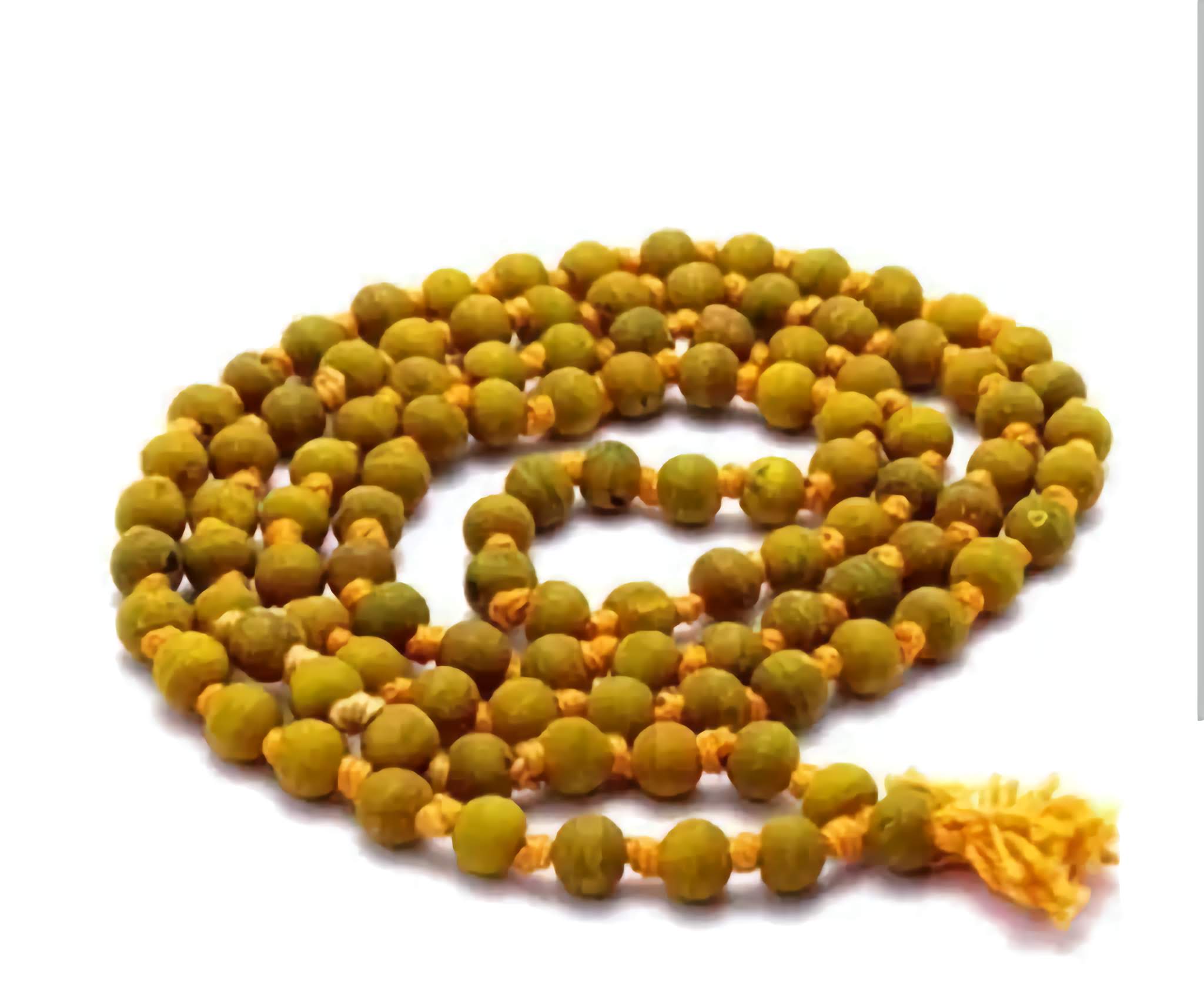 Haldi Mala - "হলদি মালা" - Wood Chain Jap Mala 108+1 Beads - "हल्दी माला - Chanting Jap Mala