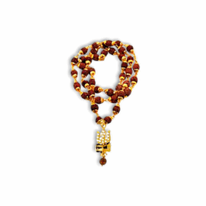 Shiv Rudraksha Mala - Rudraksha Mala -  With Trishul & Damroo