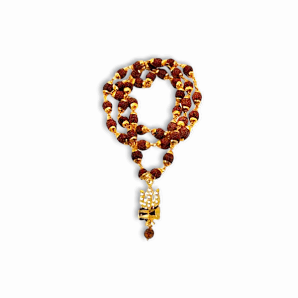 Shiv Rudraksha Mala - Rudraksha Mala -  With Trishul & Damroo