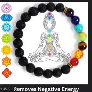 Pure Sterling Silver Elements Reiki Crystal Bracelet - 7 Chakra Healing Bracelet  - With Real Gemstone Bead in Healing - Men and Women