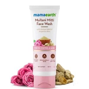 Mamaearth Multani Mitti Face Wash - Multani Mitti & Bulgarian Rose For Oil Control & Acne - 100ml