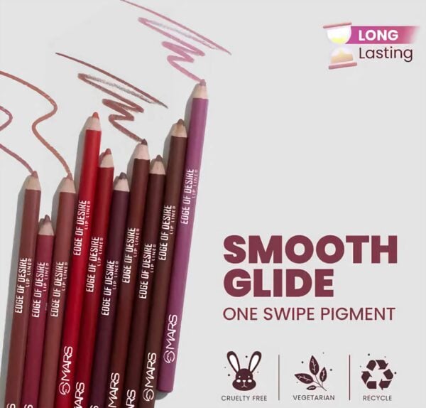 MARS Matte Lip Liner - Long Lasting & Travel friendly Lip Pencil 1.4mm ×2 - WINE NIGHTS + RED TEASE - Image 4