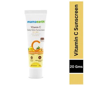 Mamaearth Vitamin C Daily Glow Sunscreen - With Vitamin C & Turmeric - for Sun Protection & Glow - 20 gm