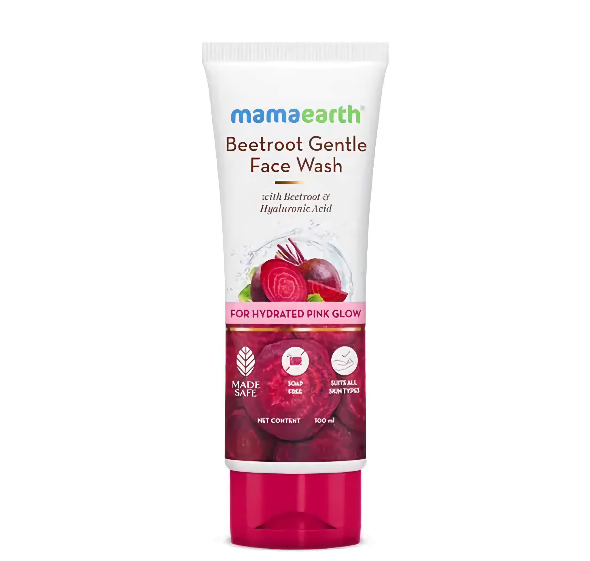 Mamaearth Beetroot Gentle Face Wash - With Beetroot & Hyaluronic - Pink Glow 100ml