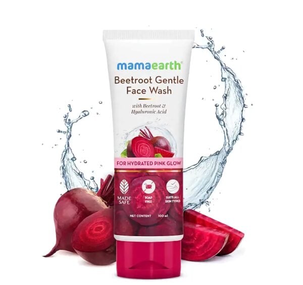 Mamaearth Beetroot Gentle Face Wash - With Beetroot & Hyaluronic - Pink Glow 100ml - Image 3