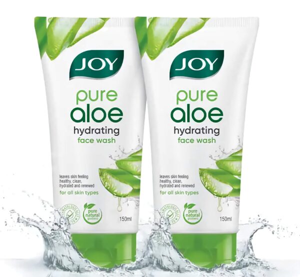 Joy Hydrating AloeVera Face Wash - Controls Excess Oil & Removes Dirt - Set of Two 150ml x 2 = 300ml
