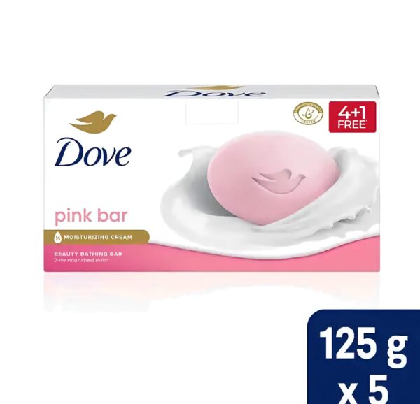 Dove Pink Beauty Bar - Moisturzing Cream - Toned Nourished Skin with Plant Based Cleansers PO5 -125gm Each