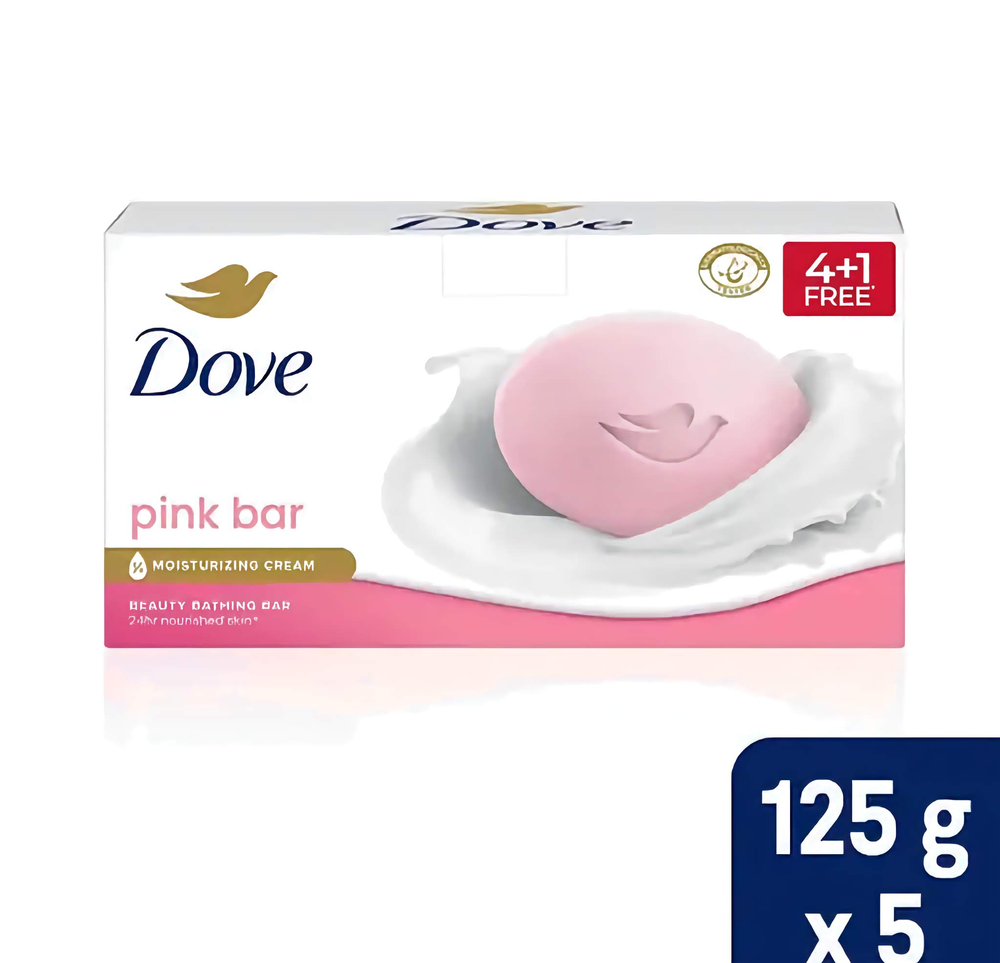 Dove Pink Beauty Bar - Moisturzing Cream - Toned Nourished Skin with Plant Based Cleansers PO5 -125gm Each