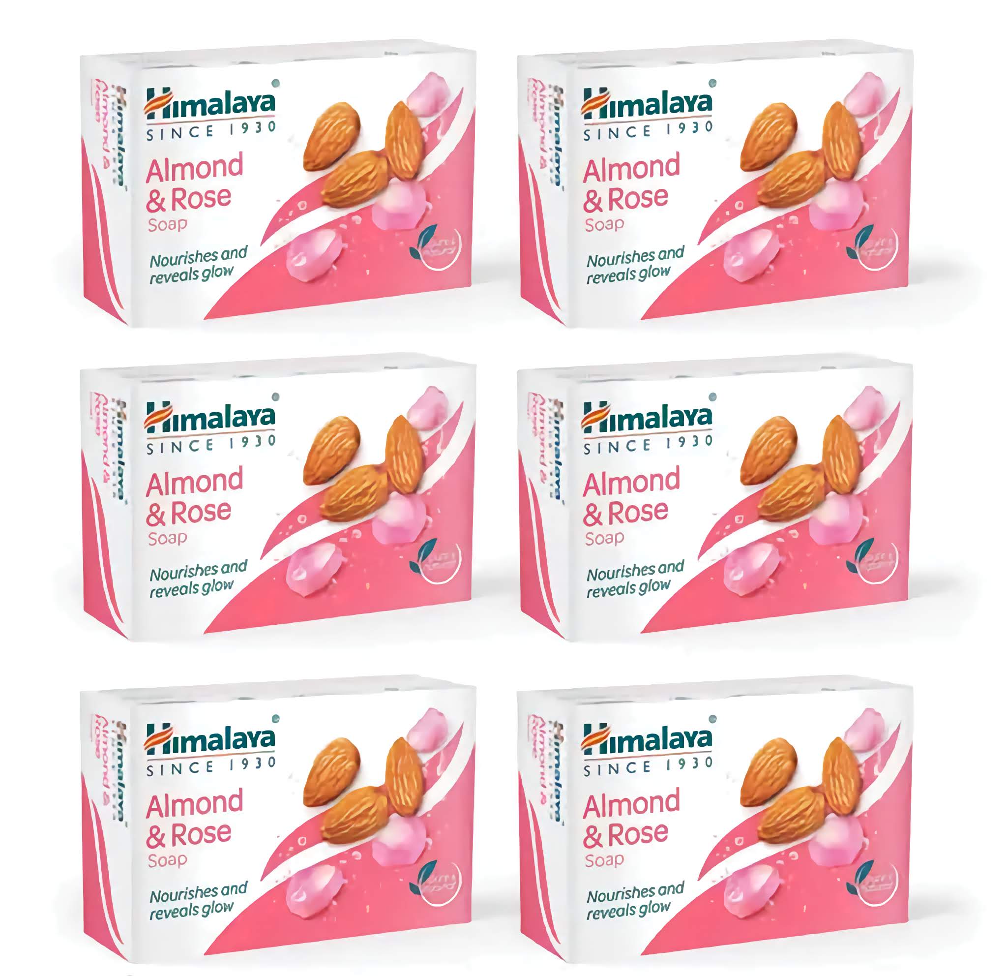 Himalaya Soap - Almond & Rose Soap 75gm - Pack of Six