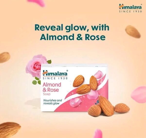 Himalaya Soap - Almond & Rose Soap 75gm - Pack of Six - Image 2
