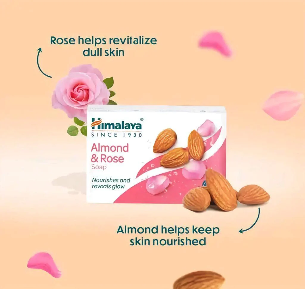 Himalaya Soap - Almond & Rose Soap 75gm - Pack of Six - Image 4