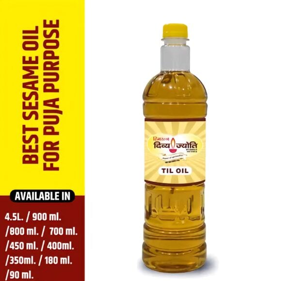 Himratna Divya Jyoti Til Oil - Sesame Oil With Out Edible - For Puja - Festivals, Havan Spiritual Occasions - 400ml Pack of 3 - Image 2