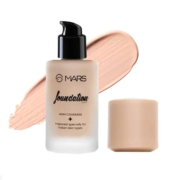 MARS SPF50 PA++++ High Coverage Liquid Foundation - Blemish Free & Blendable Foundation for Makeup - 40ml - Shade-02