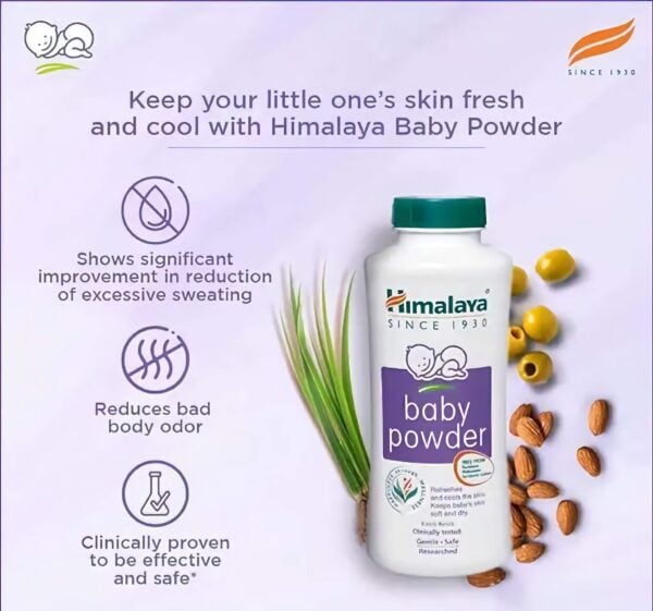Himalaya Baby Powder - Keeps Baby's Skin Smooth & Dry 700gm - Set of Single Piece - Image 2