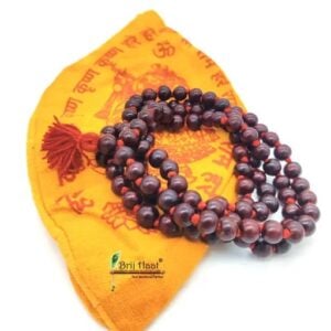 Lal Chandan Rosary Jaap Japa Mala -  Jaap Japa Mala 108 +1 Beads With Jholi Bag 10mm