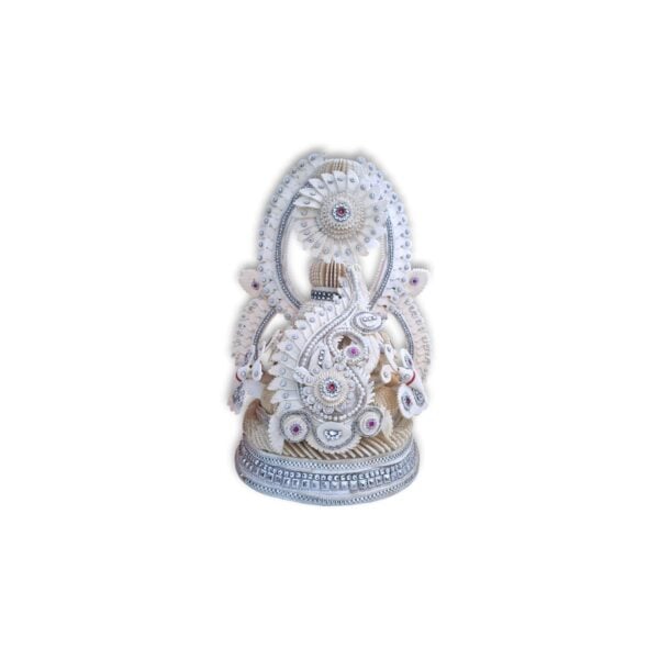 Fancy Premium Quality Topor Mukut Set For Bengali Wedding - Balurghat Special Fully Hand Crafted Topor - 100 % Shola Topor - Mukut Set For Bengali Brides And Grooms