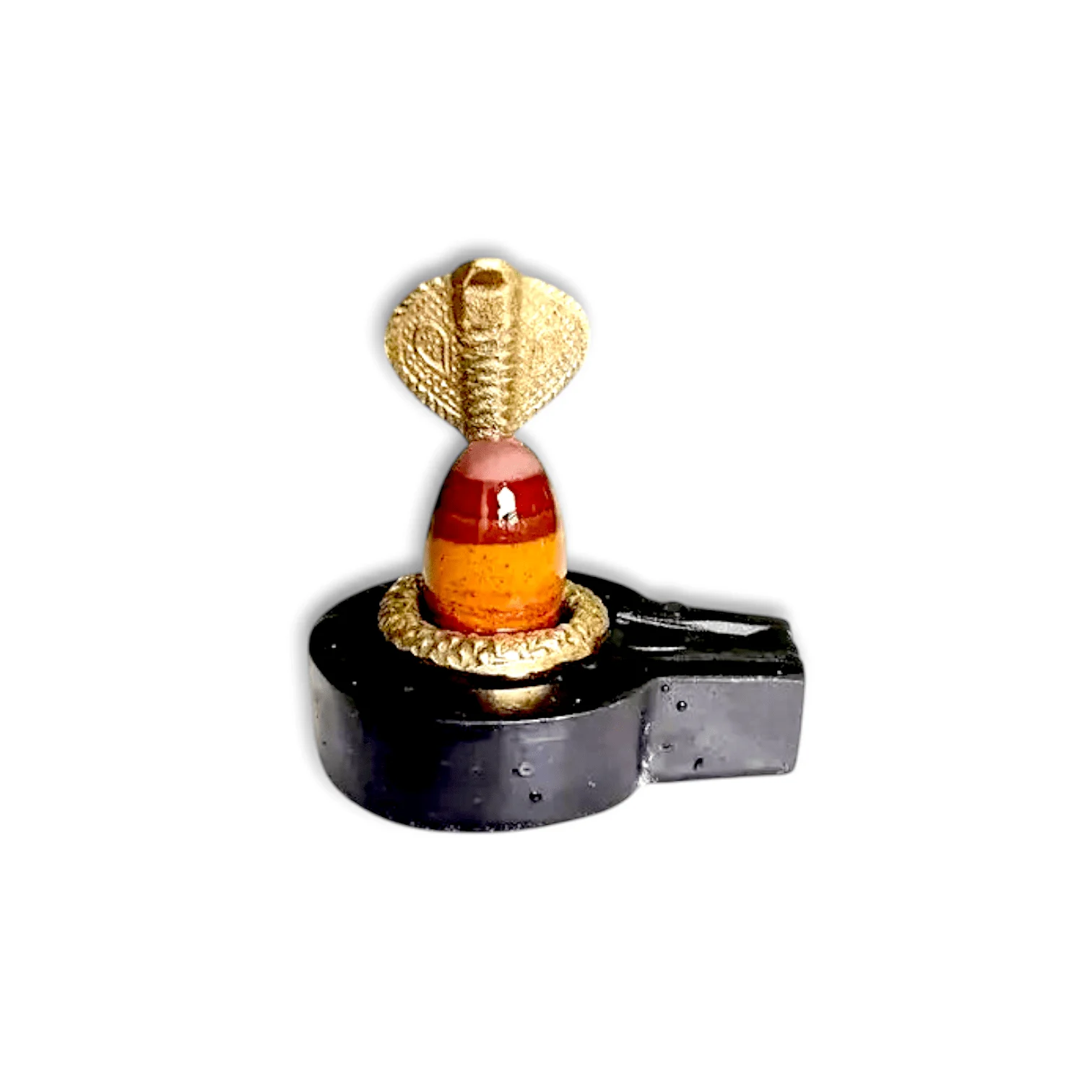 A sacred Narmada River Shivaling, an item used in Hindu worship