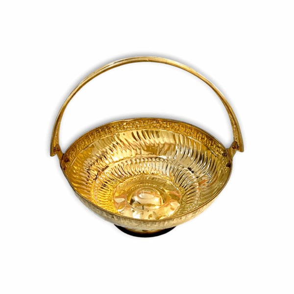 Pure Brass Flower Basket - Brass Flower Container - for Pooja Purpose, Rituals and Decorative Item - Image 3