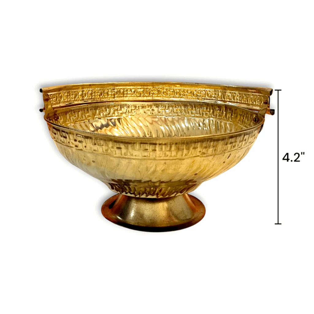 Pure Brass Flower Basket - Brass Flower Container - for Pooja Purpose, Rituals and Decorative Item - Image 2