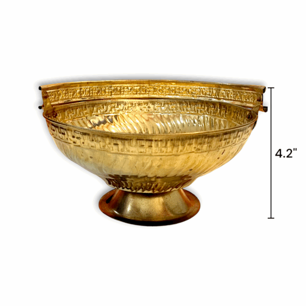 Pure Brass Flower Basket - Brass Flower Container - for Pooja Purpose, Rituals and Decorative Item - Image 2