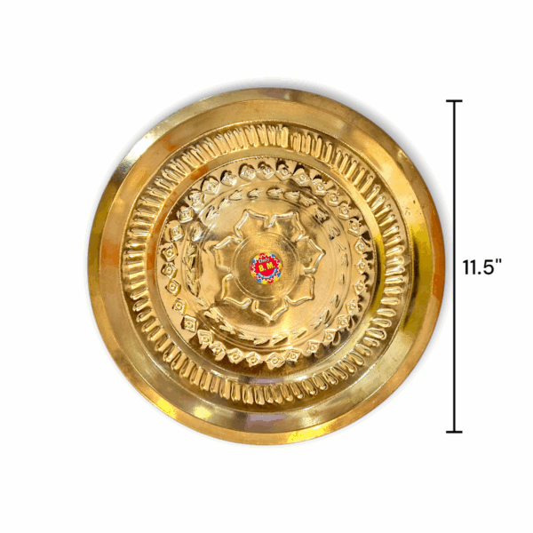 Pure Brass Platter - Parat - Brass Parat - for Pooj Purpose, Rituals and Decorative Items - Image 2
