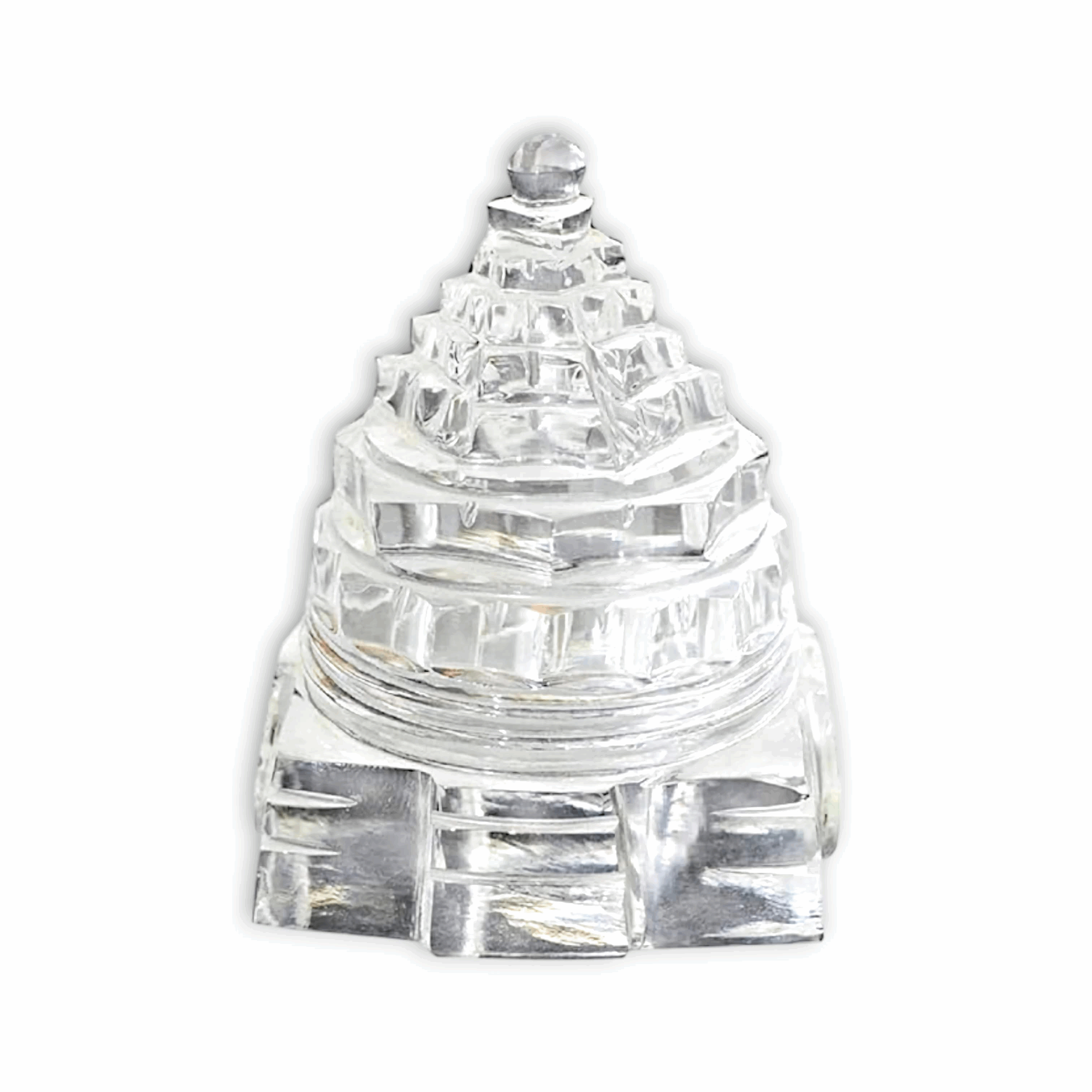 Pure Crystal Shri Yantra - Sphatik Shree Yantra - Sri Maha Meru Yantra - Crystal Yantra