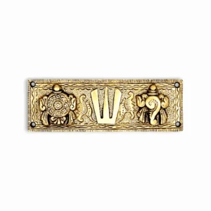 Pure Brass Shri Tirupati Balaji - Door hanging Shankh Chakra - Shankh Chakra Tilak Namah