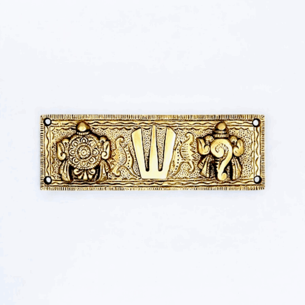 Pure Brass Shri Tirupati Balaji - Door hanging Shankh Chakra - Shankh Chakra Tilak Namah - Image 2