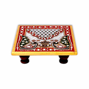Art Design Marble Pooja Chowki - Handcrafted Marble Chowki - Chowki for Puja