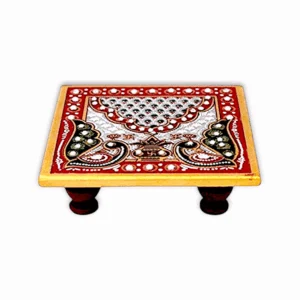 Art Design Marble Pooja Chowki - Handcrafted Marble Chowki - Chowki for Puja