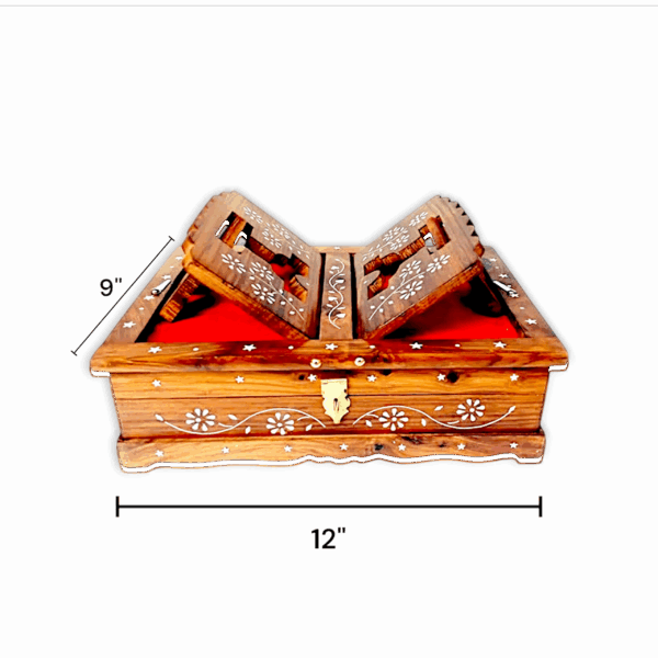 Original Eucalyptus Wooden Book Stand - Handicrafts Premium Book Stand - Gita Rehal - Wooden Design Book Holder - Image 4
