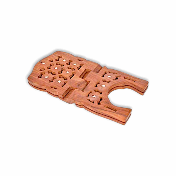 Pure Wooden Hand Carved Holy Book Stand -  Gita Book Stand - Gita Rehal Stand - Image 3