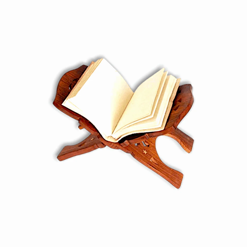 Pure Wooden Handcrafted Holy Book Stand - Gita Book Stand - Gita Rehal Stand - Image 2