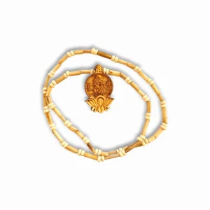 Radha Krishna Tulsi Kanthi Mala - Tulsi Kanthi Mala - Lotus Lotus Motif Radha Krishna Pedant