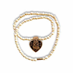 Radha Krishna Pendant Mala - Tulsi Kanthi Mala - Wooden Pendant Mala