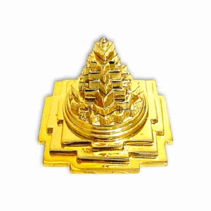 Laxmi Meru Shree Yantra - Gold Plated Metal Laxmi Meru - Shree Laxmi Pyramid Panchdhatu Yantra