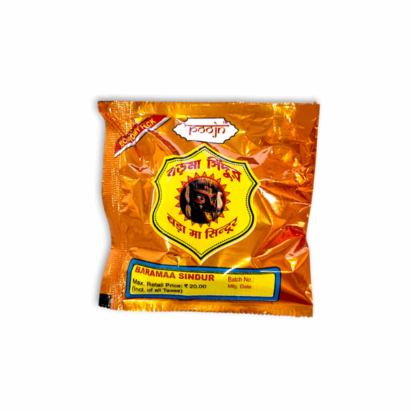 Poojn Branded Baramaa Sindur -Poojn Special Boromaa Sindur - Red Colour Economy Pack