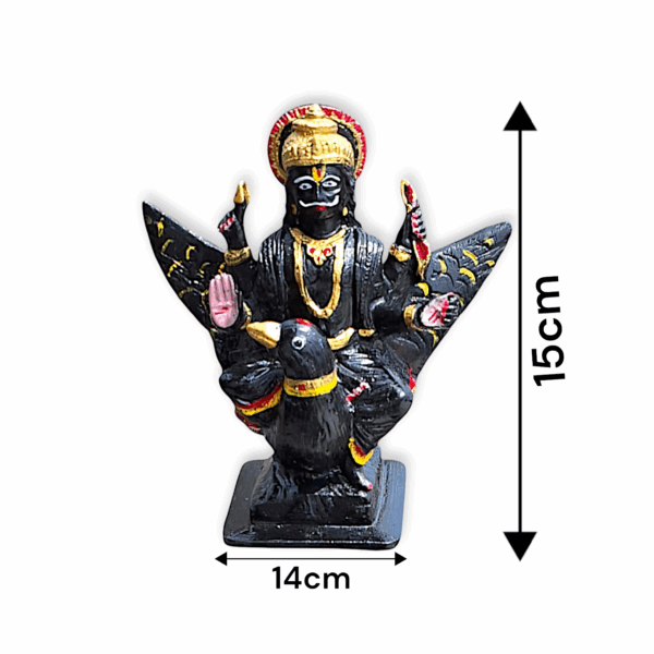 Black Marble Stone HandPainted Lord Shani Dev - Shani Maharaj Murti, Idol and Showpiece - Image 4