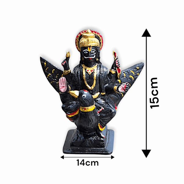Black Marble Stone HandPainted Lord Shani Dev - Shani Maharaj Murti, Idol and Showpiece - Image 4