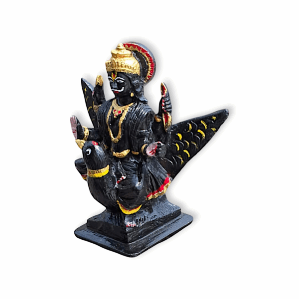 Black Marble Stone HandPainted Lord Shani Dev - Shani Maharaj Murti, Idol and Showpiece - Image 3