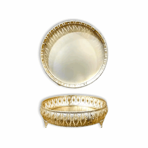 Round Shape Metal Basket  For Pooja - Pooja Basket - Pooja Serving Tray
