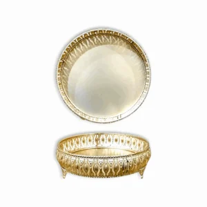 Round Shape Metal Basket  For Pooja - Pooja Basket - Pooja Serving Tray