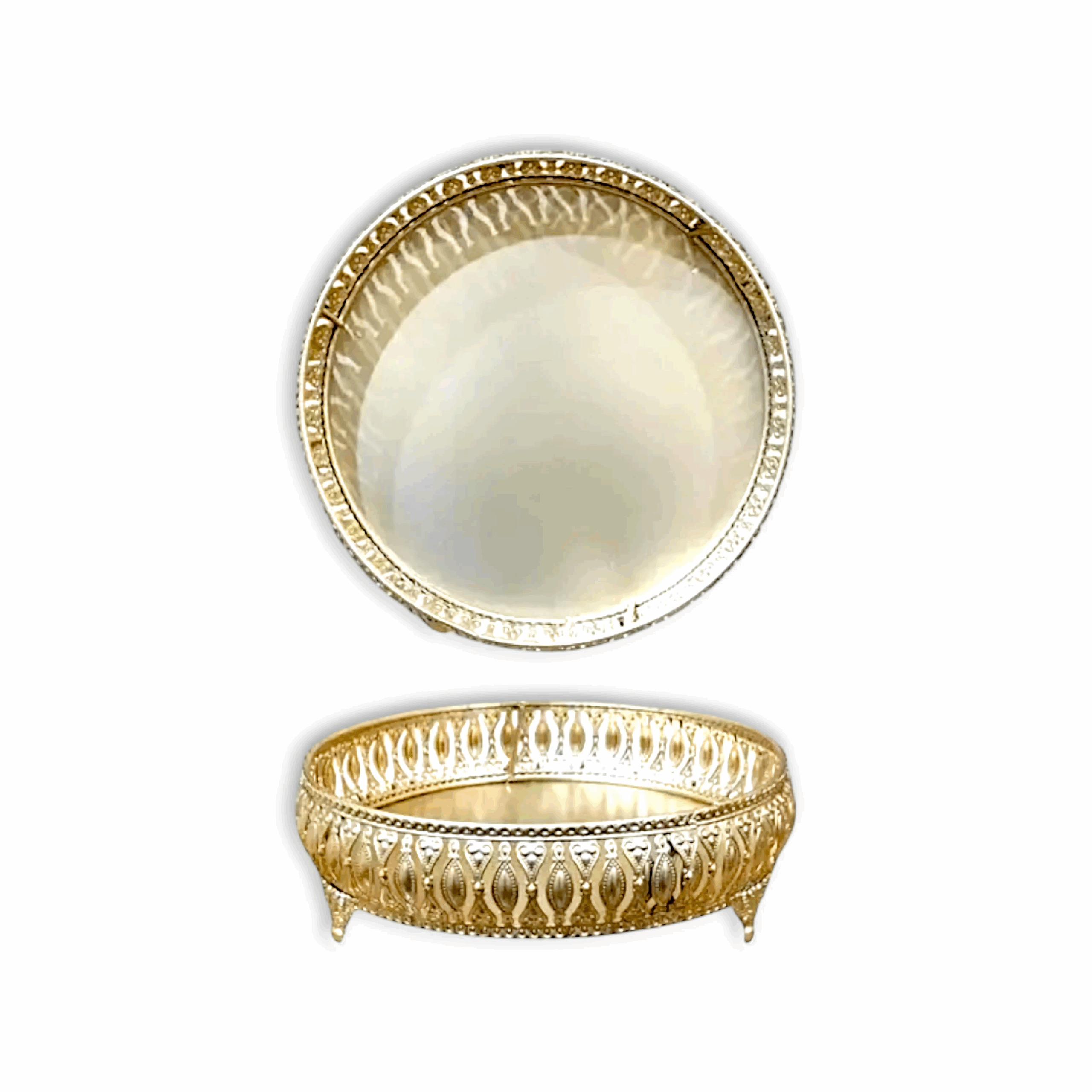 Round Shape Metal Basket  For Pooja - Pooja Basket - Pooja Serving Tray