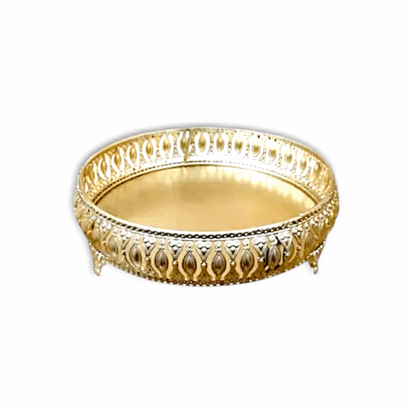Round Shape Metal Basket  For Pooja - Pooja Basket - Pooja Serving Tray - Image 2